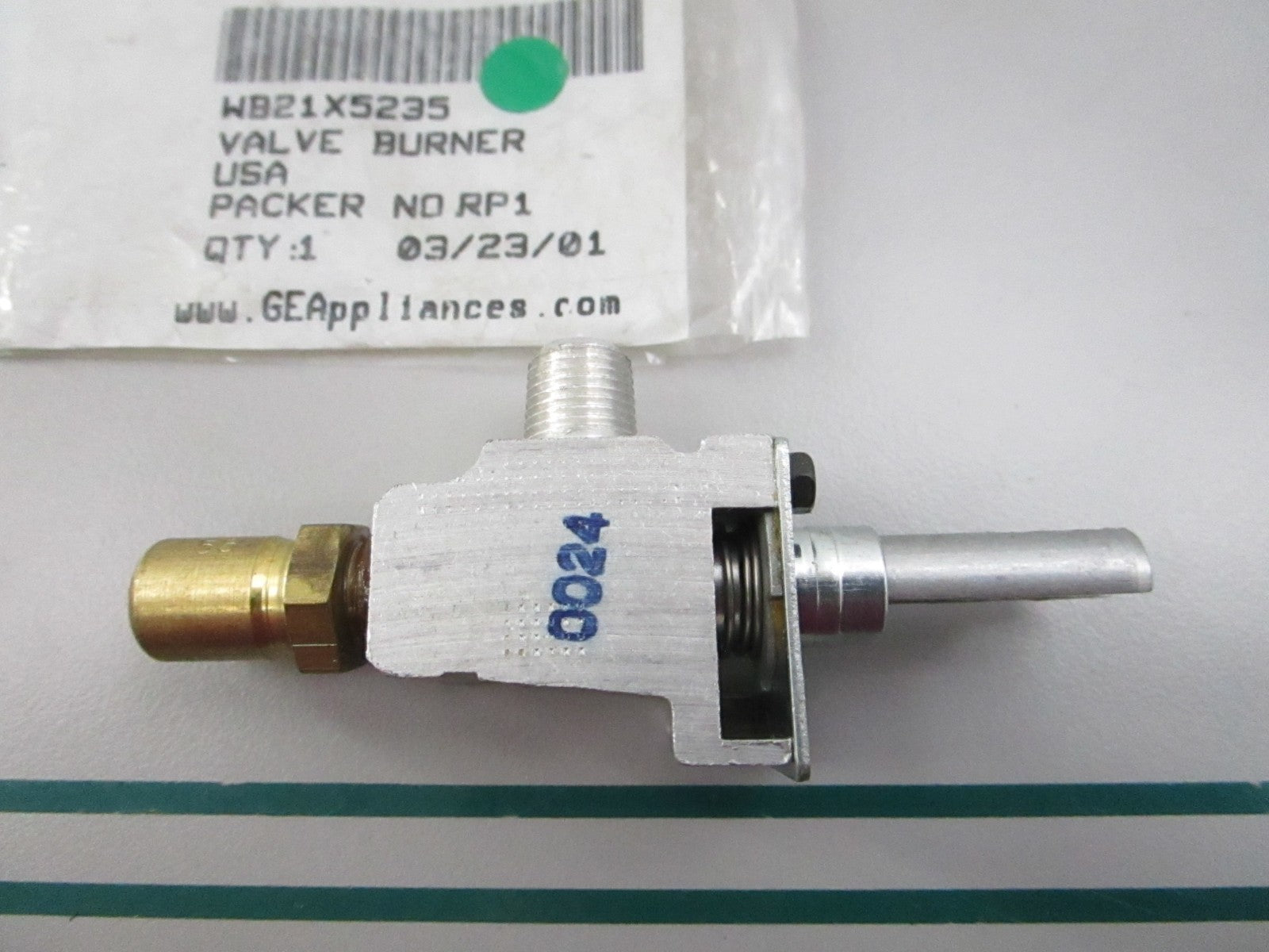 NEW OEM WB21X5235 GE Valve Burner 0810