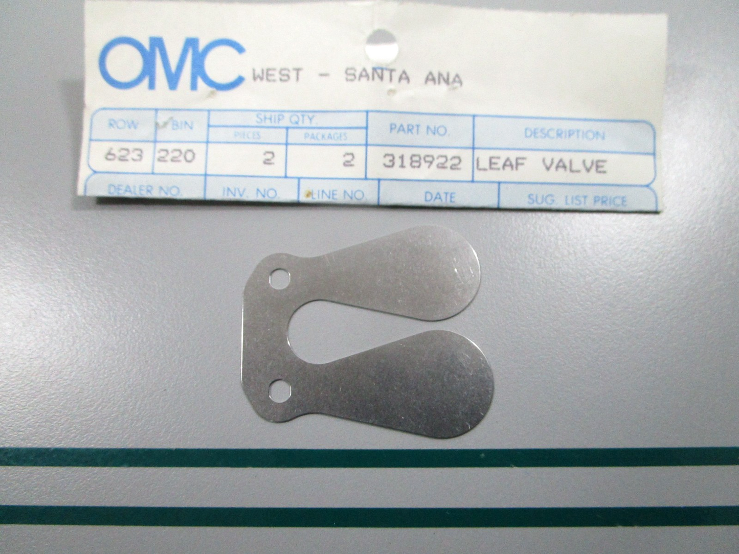 NEW OEM 318922 0318922 OMC Johnson Evinrude Leaf Valve 0810