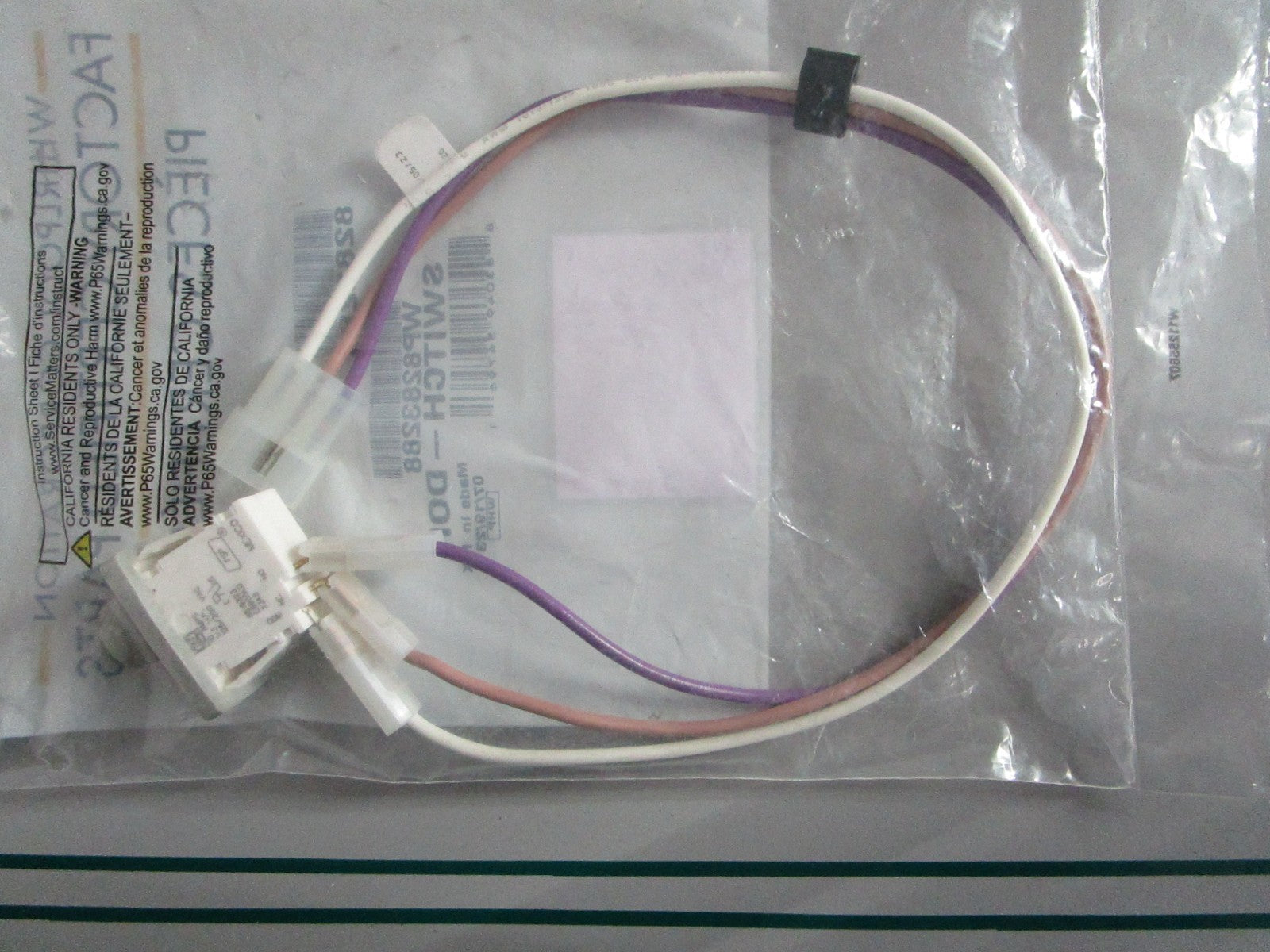 NEW OEM WP8283288 8283288 Whirlpool Dryer Door Switch 0820