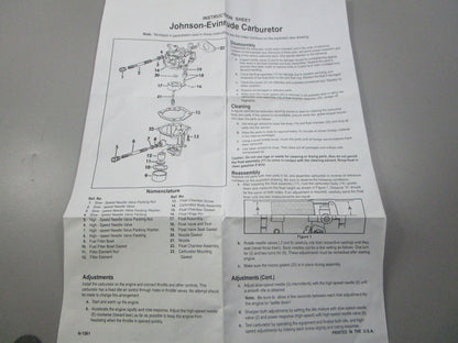 NEW 18-7043 Replaces: 382047 3832049 383052 18-7765 Carburetor Kit 0810