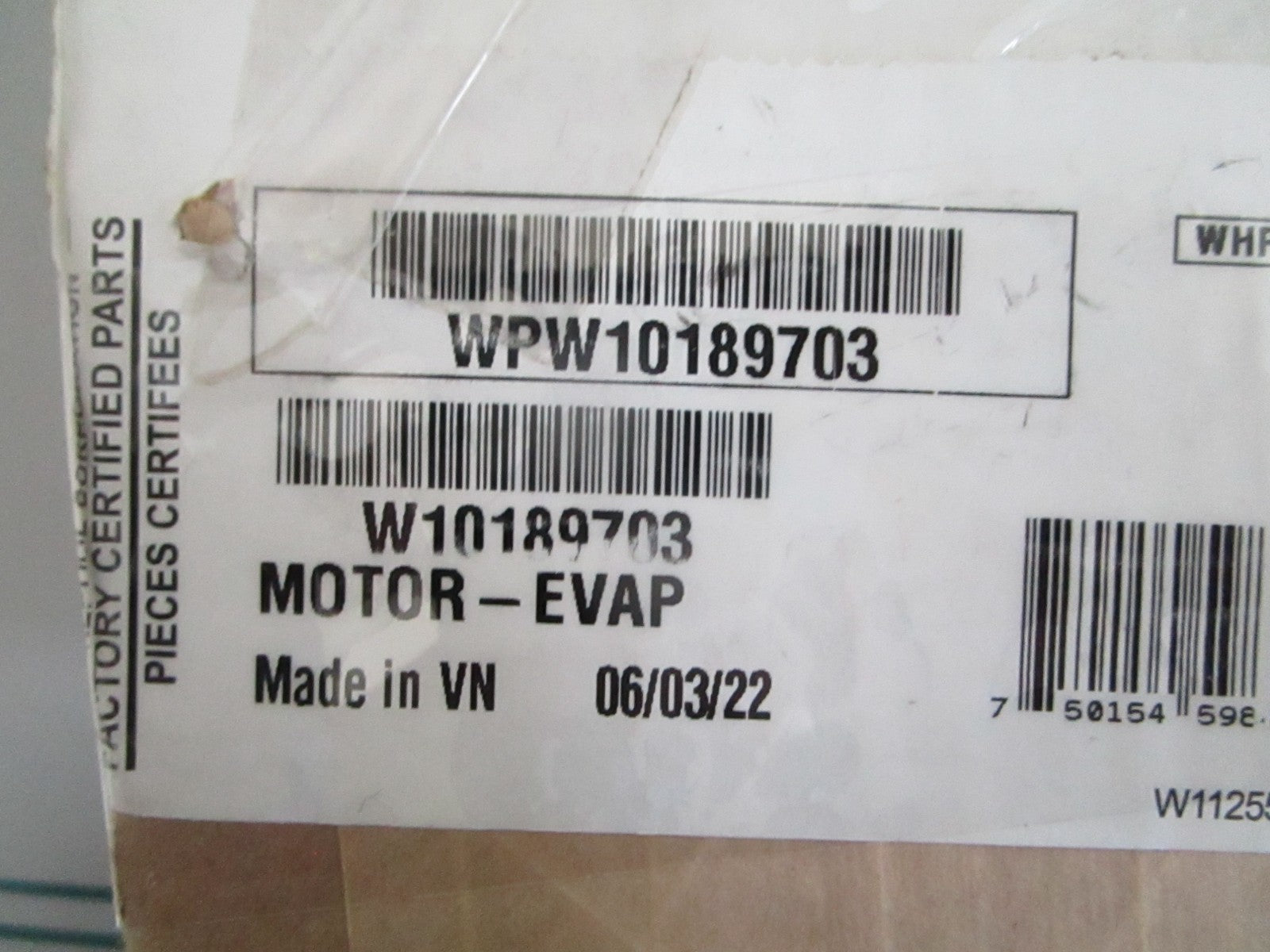 NEW OEM WPW10189703 W10189703 Whirlpool Evaporator Motor 0820
