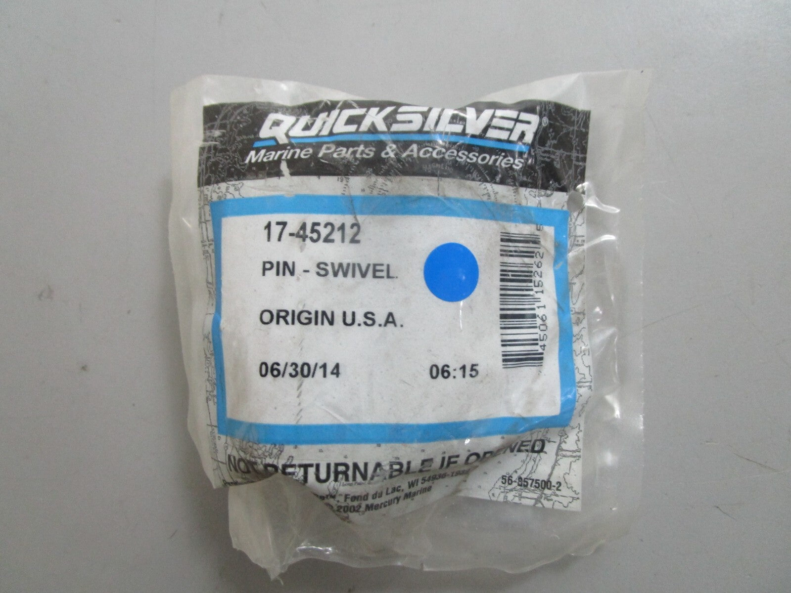*NEW OEM* 0810 Mercury Quicksilver Swivel Pin 17-45212