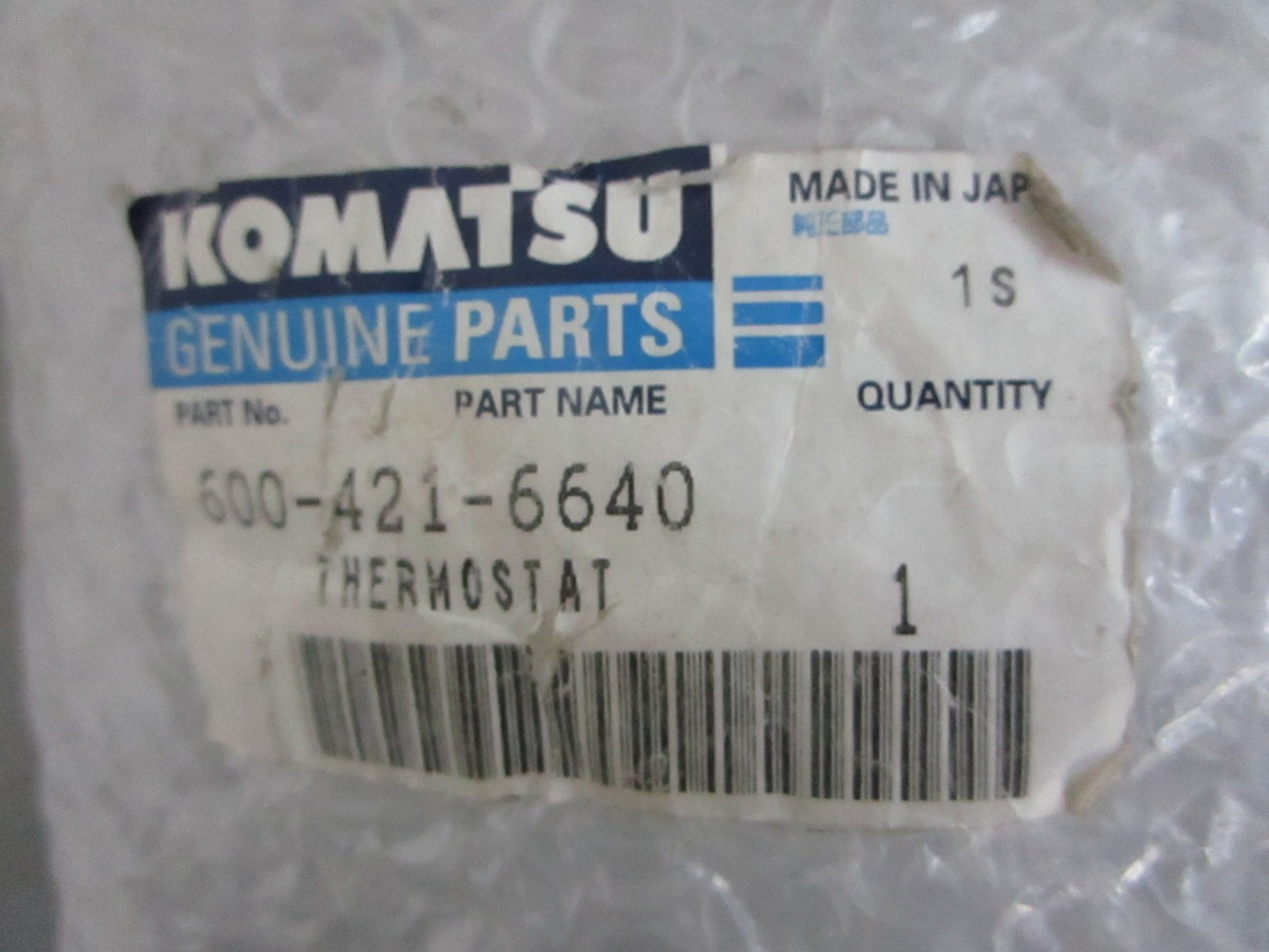 *NEW OEM* 0820 Komatsu Thermostat 600-421-6640