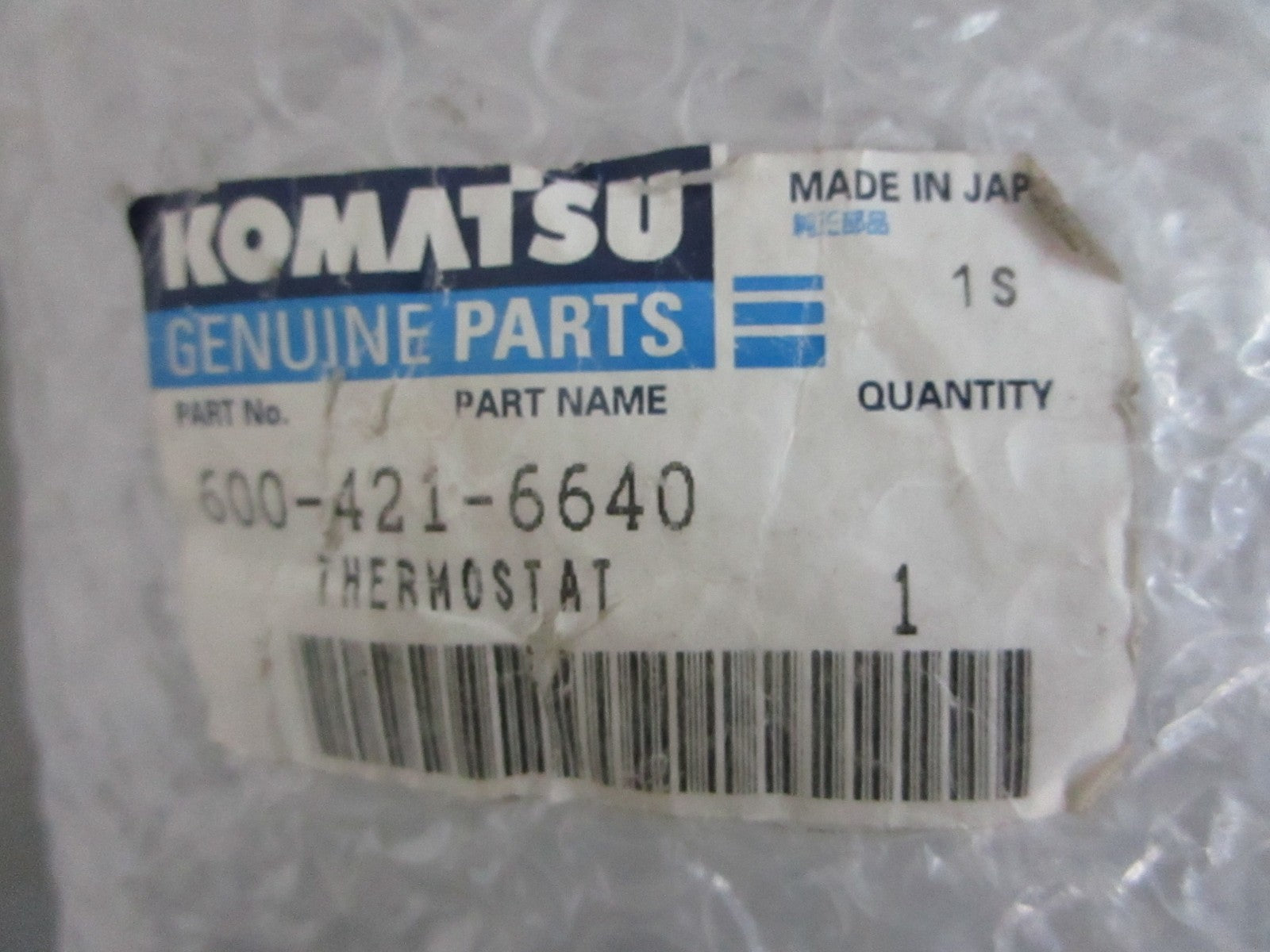 *NEW OEM* 0820 Komatsu Thermostat 600-421-6640