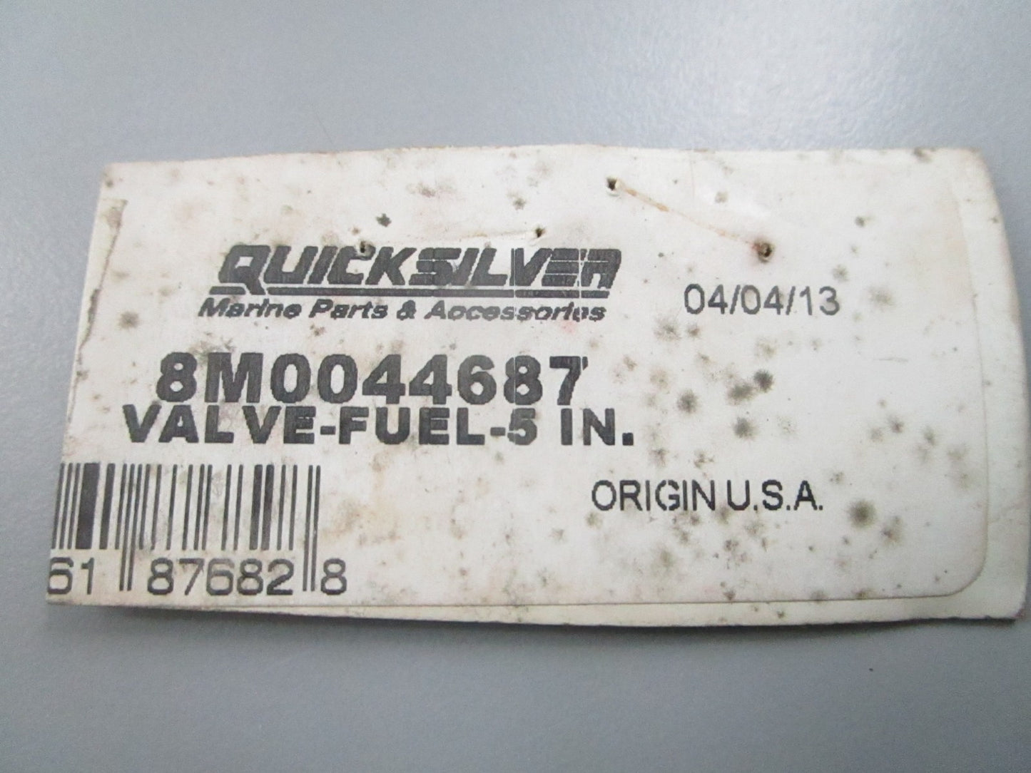 NEW OEM Mercury Quicksilver 8M0044687 5" Fuel Valve 0810