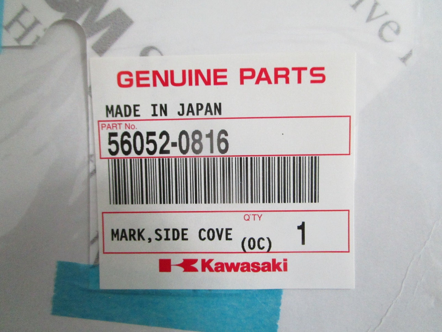 NEW OEM 56062-0816 Kawasaki Ninja Mark Side Cover 0820