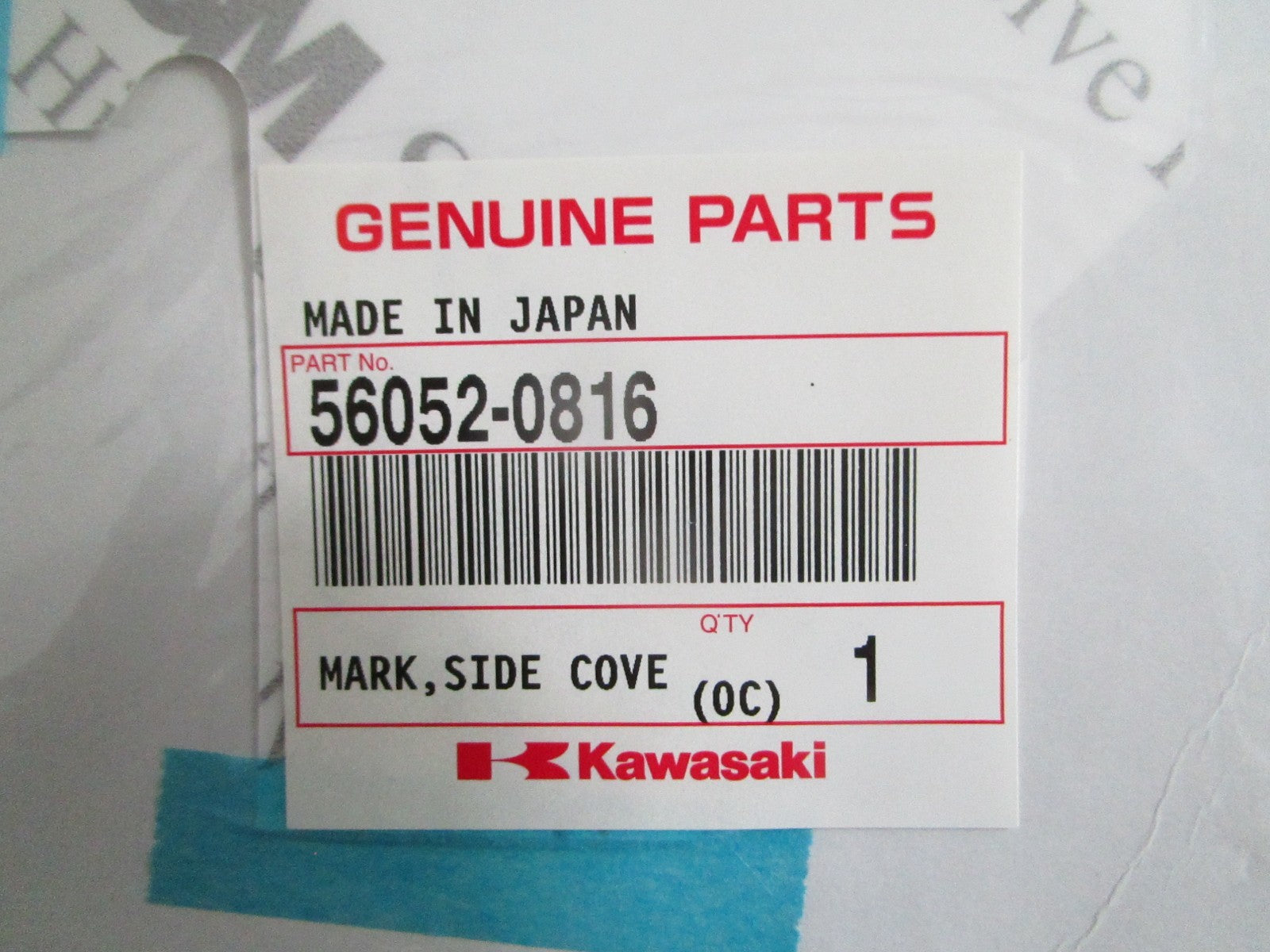 NEW OEM 56062-0816 Kawasaki Ninja Mark Side Cover 0820