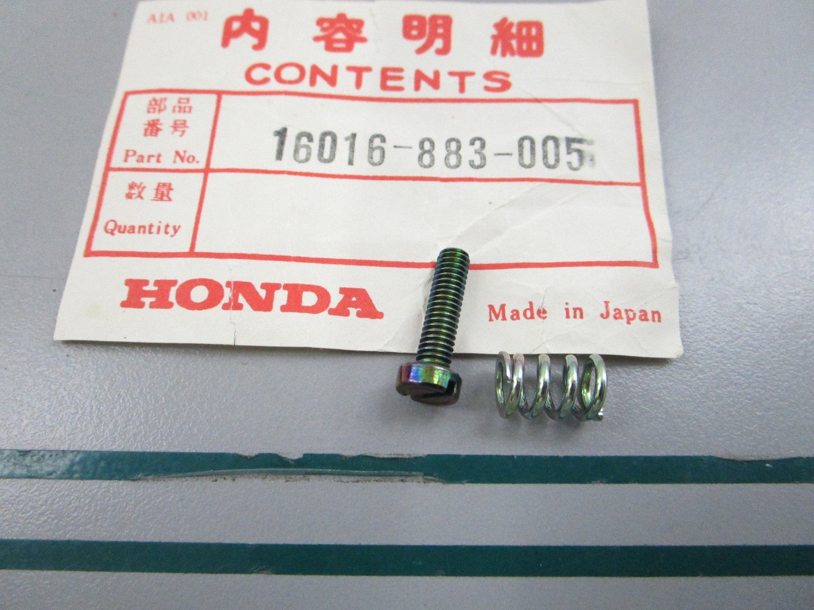 NEW OEM 16016-883-005 Honda Screw Set 0810