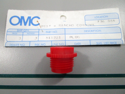 NEW OEM 313221 0313221 OMC Johnson Evinrude Plug 0810