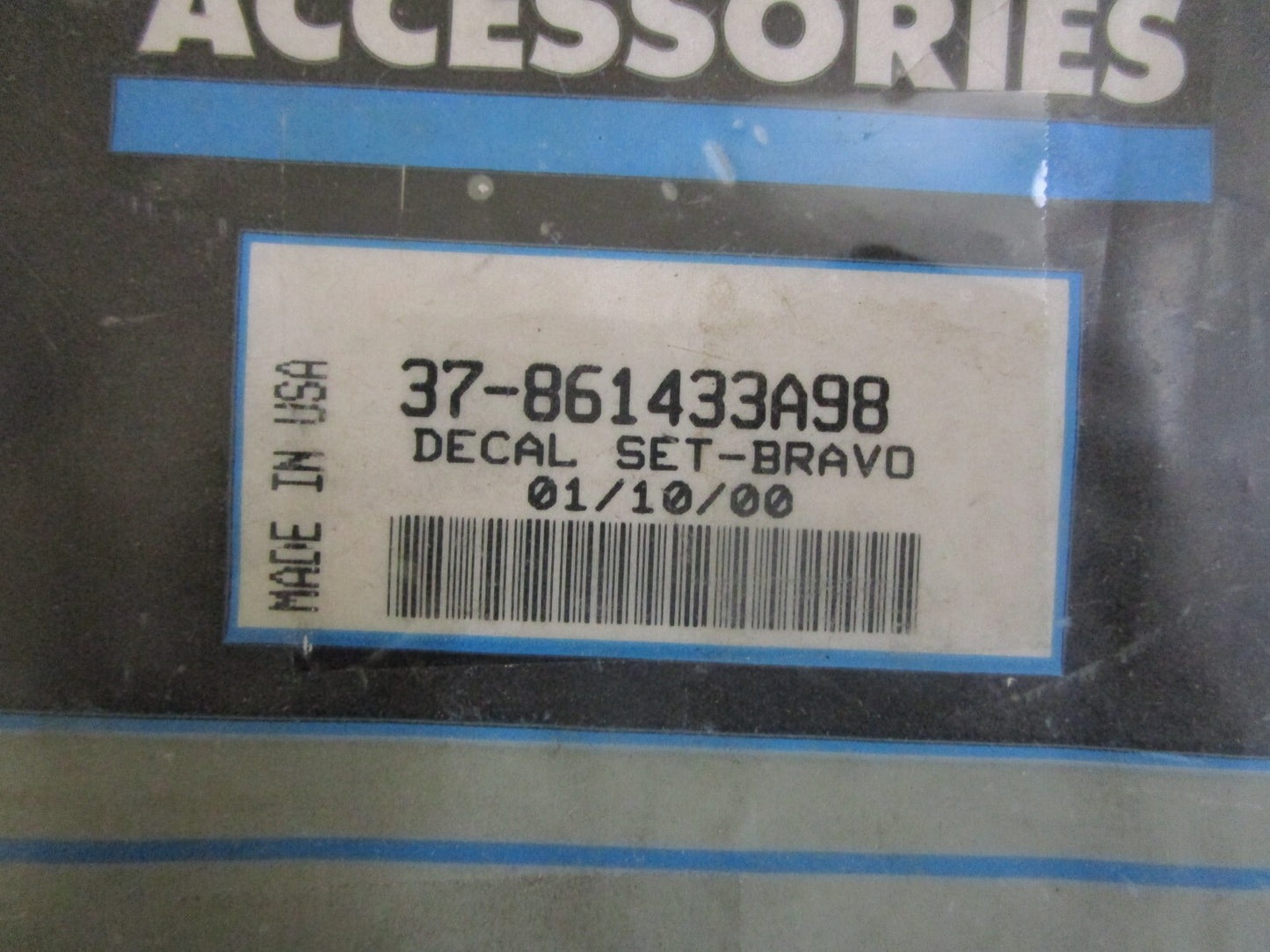 *NEW OEM* 0820 Mercury Bravo I Decal Set 37-861433A98