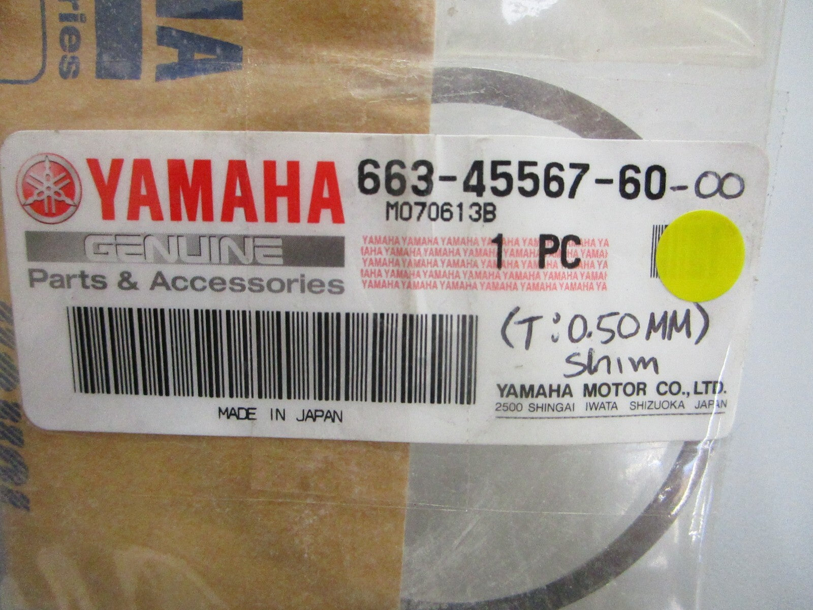 *NEW OEM* 0810 Yamaha (T:0.50MM) Shim 663-45567-60-00