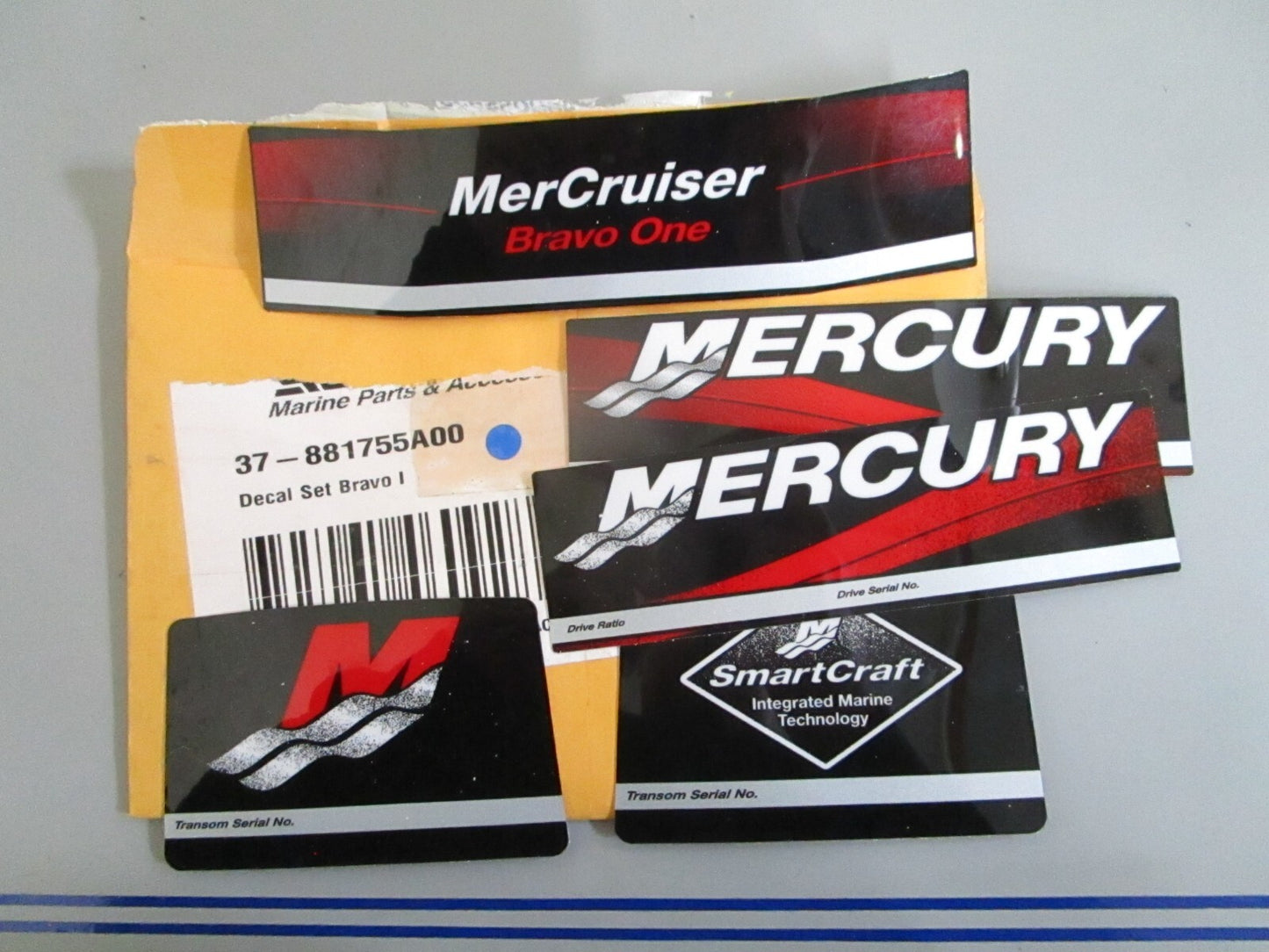 *NEW OEM* 0820 Mercury Quicksilver Bravo I Decal Set 37-881755A00
