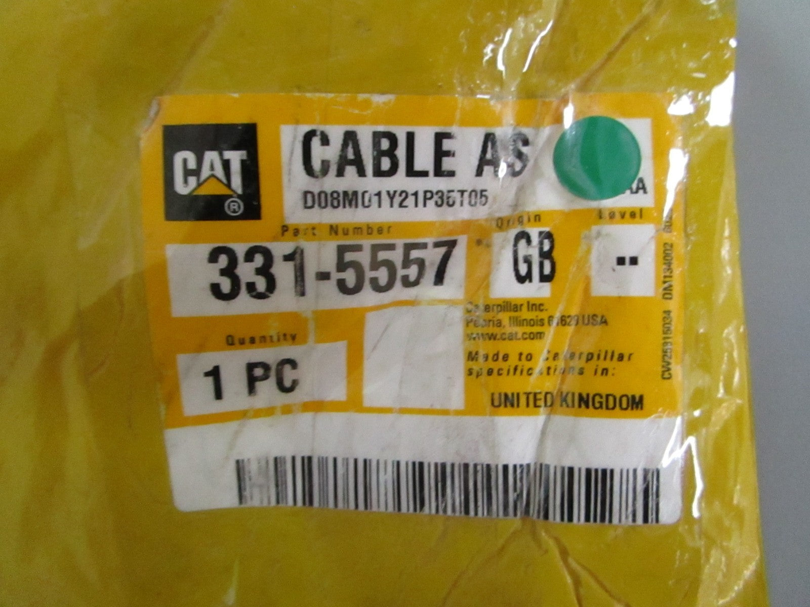 CAT NEW OEM Cable 331-5557 NOS Caterpillar Heavy Equipment Genuine Part 0820