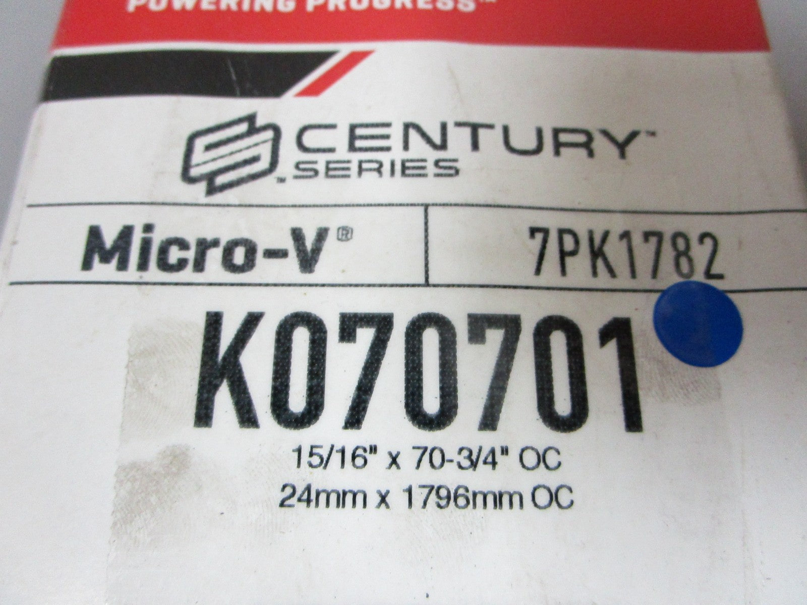 NEW K070701 Gates Micro-V 15/16" x 70 ¾" Serpentine Belt 0720