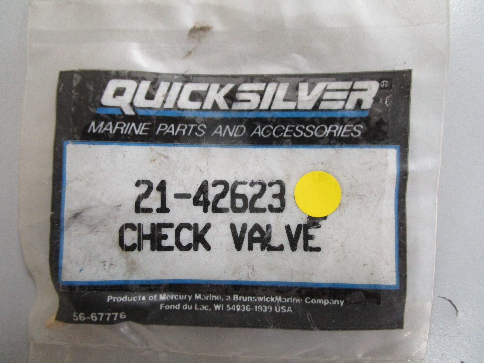 *NEW OEM* 0810 Mercury Quicksilver Check Valve 21-42623