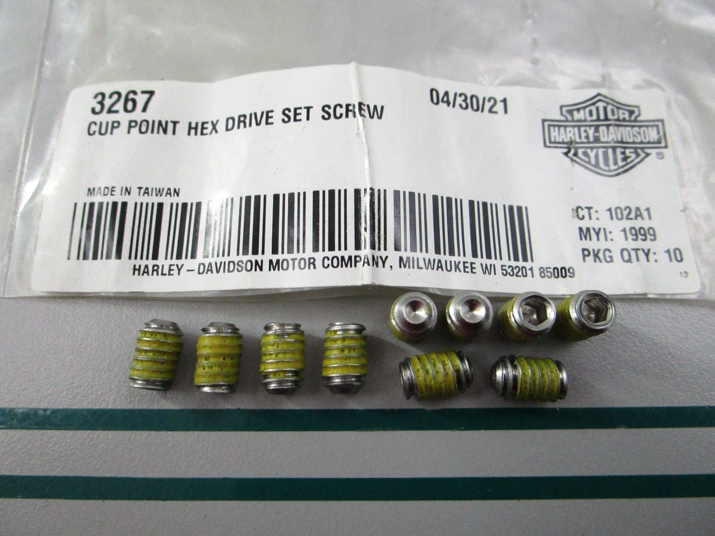 NEW OEM (LOT OF 10) 3267 Harley Davidson Set Screw 0810