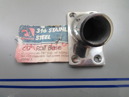 *NEW* 0810 Attwood Stainless Rail Base 7/8" 60 Degree 66042-3