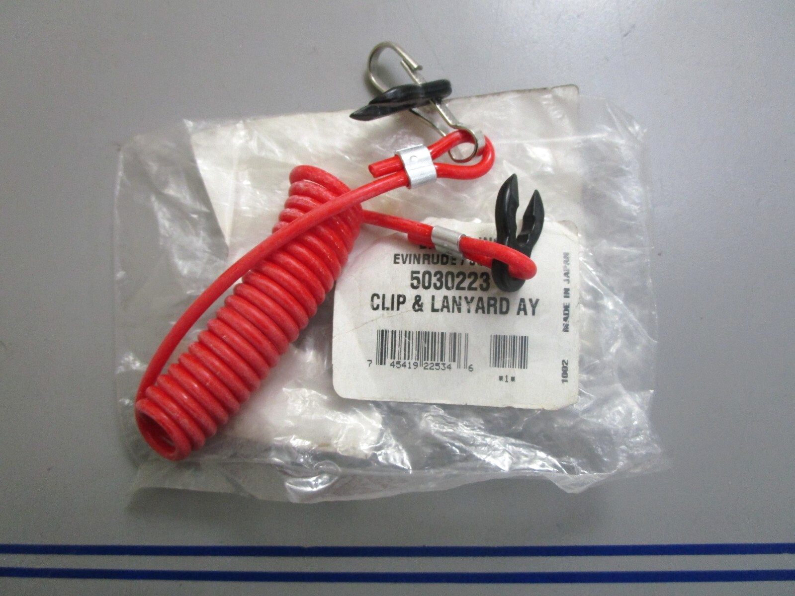 *NEW OEM* 0810 OMC Johnson Evinrude Clip & Lanyard Assembly 5030223