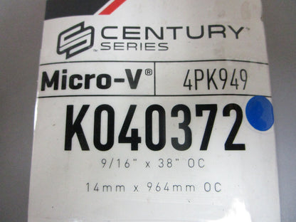 NEW K040372 Gates Micro-V 9/16" x 38" Serpentine Belt 0720