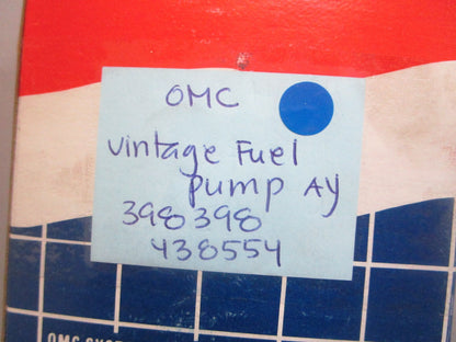 *NEW OEM* 0810 OMC Johnson Evinrude Vintage Fuel Pump Ay 398398 438554