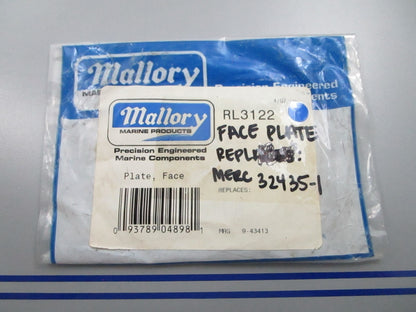*NEW* 0810 Mallory Face Plate 9-43413 Replaces: Mercury 32435-1