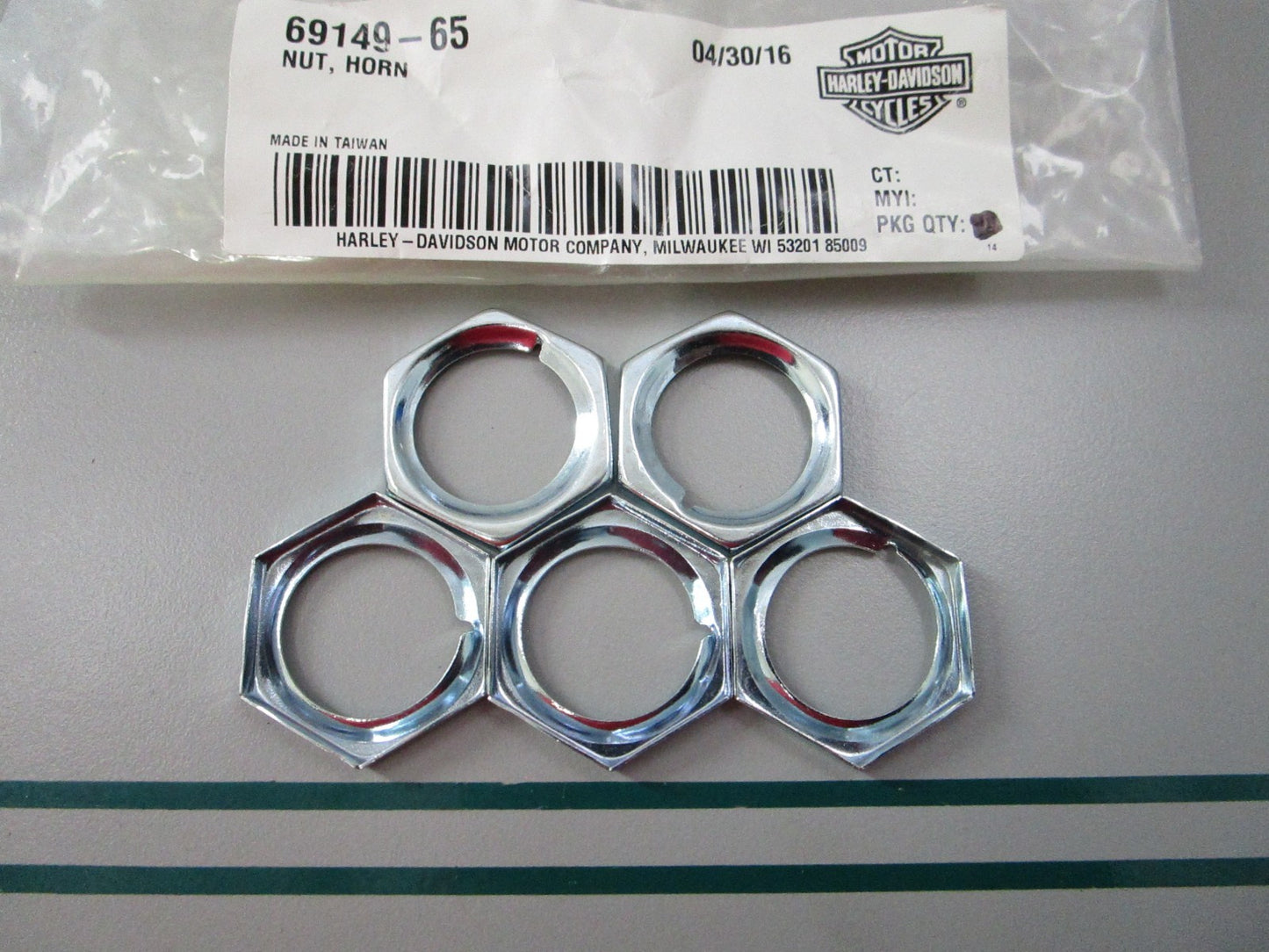 NEW OEM (LOT OF 5) 69149-65 Harley Davidson Horn Nut 0810