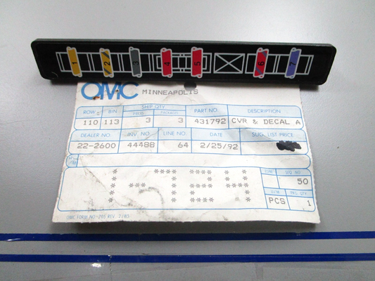 *NEW OEM* 0810 OMC Johnson Evinrude Terminal Block Cover 431792 0431792