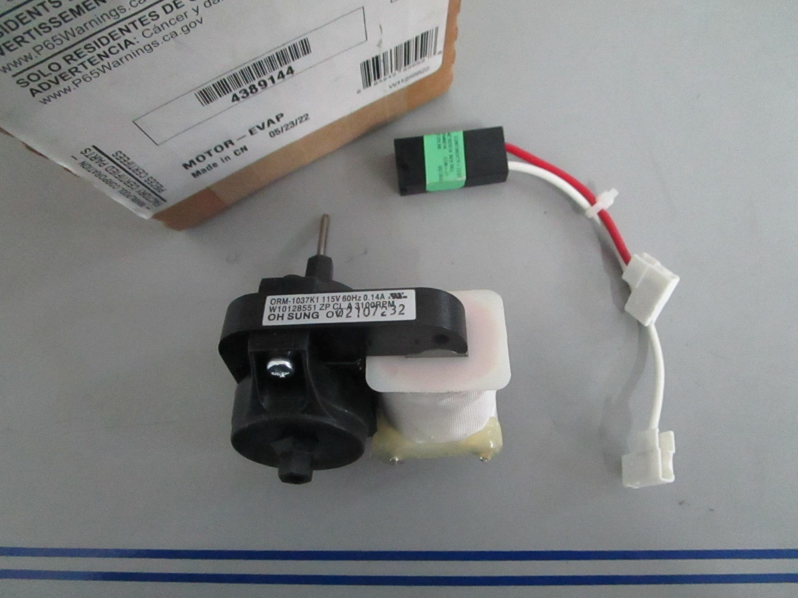 *NEW OEM* 0820 Whirlpool Evaporator Fan Motor 4389144