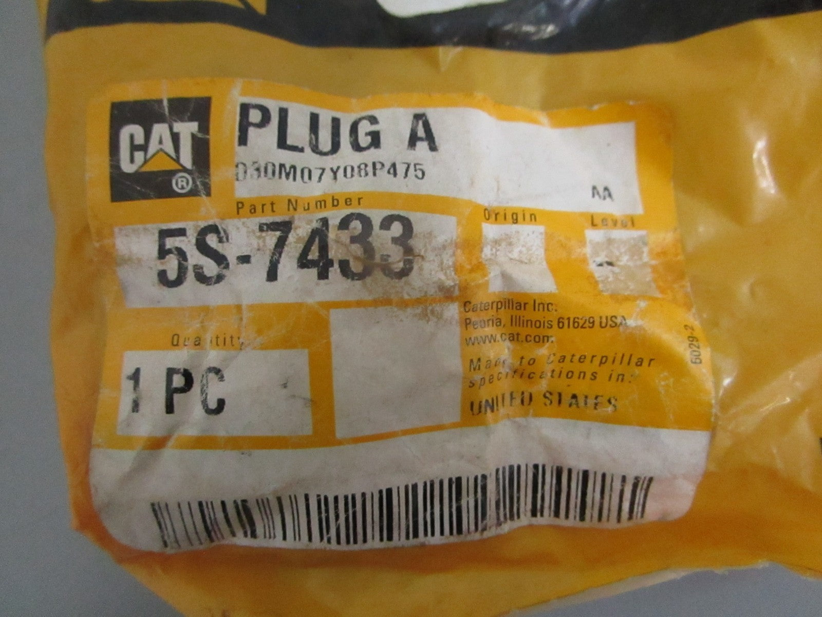 CAT NEW OEM 2-Pin Connector Plug 5S-7433 NOS Caterpillar Wiring Harness 0820