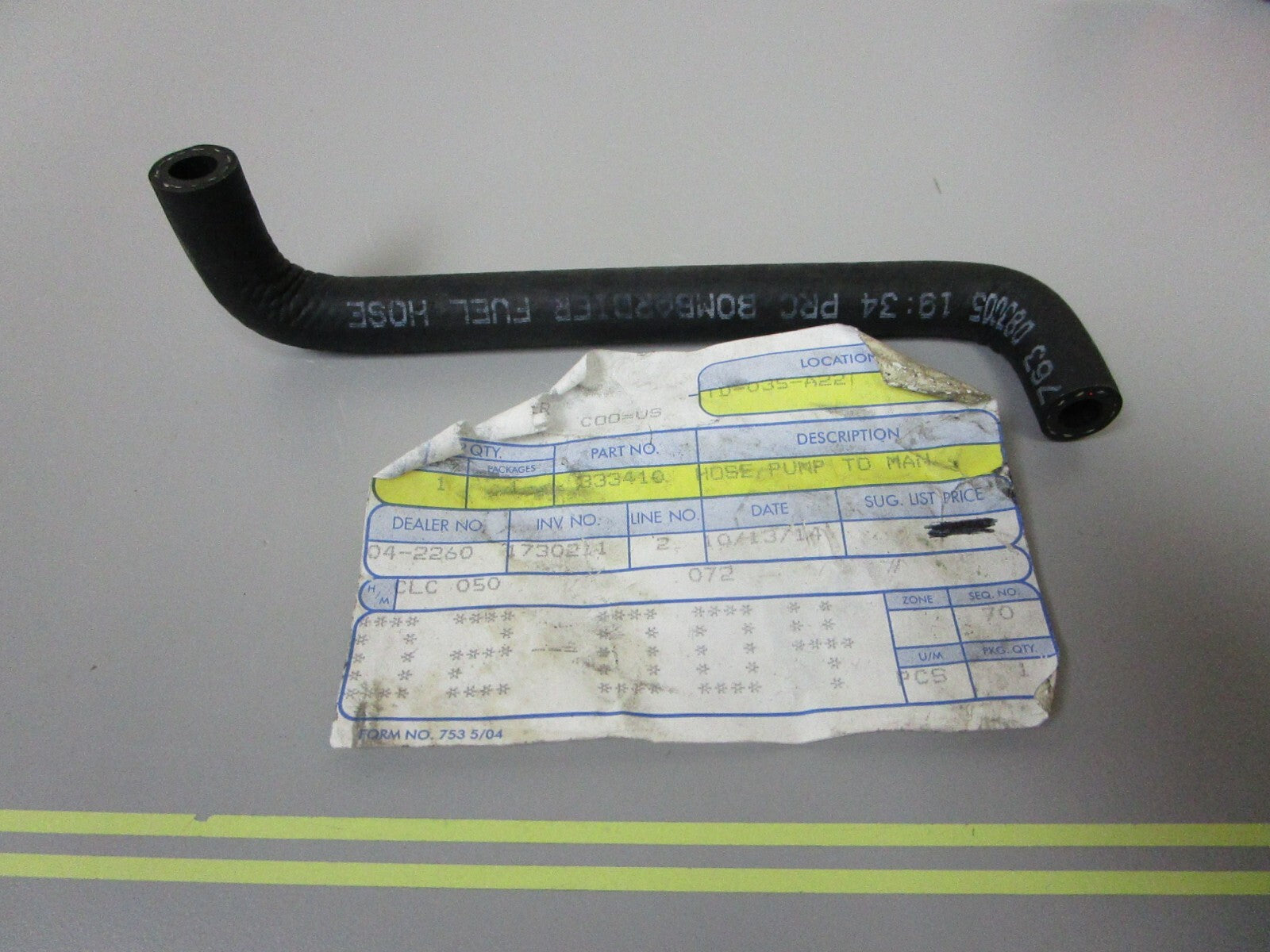 *NEW OEM* 0810 OMC Johnson Evinrude Hose 333410 0333410