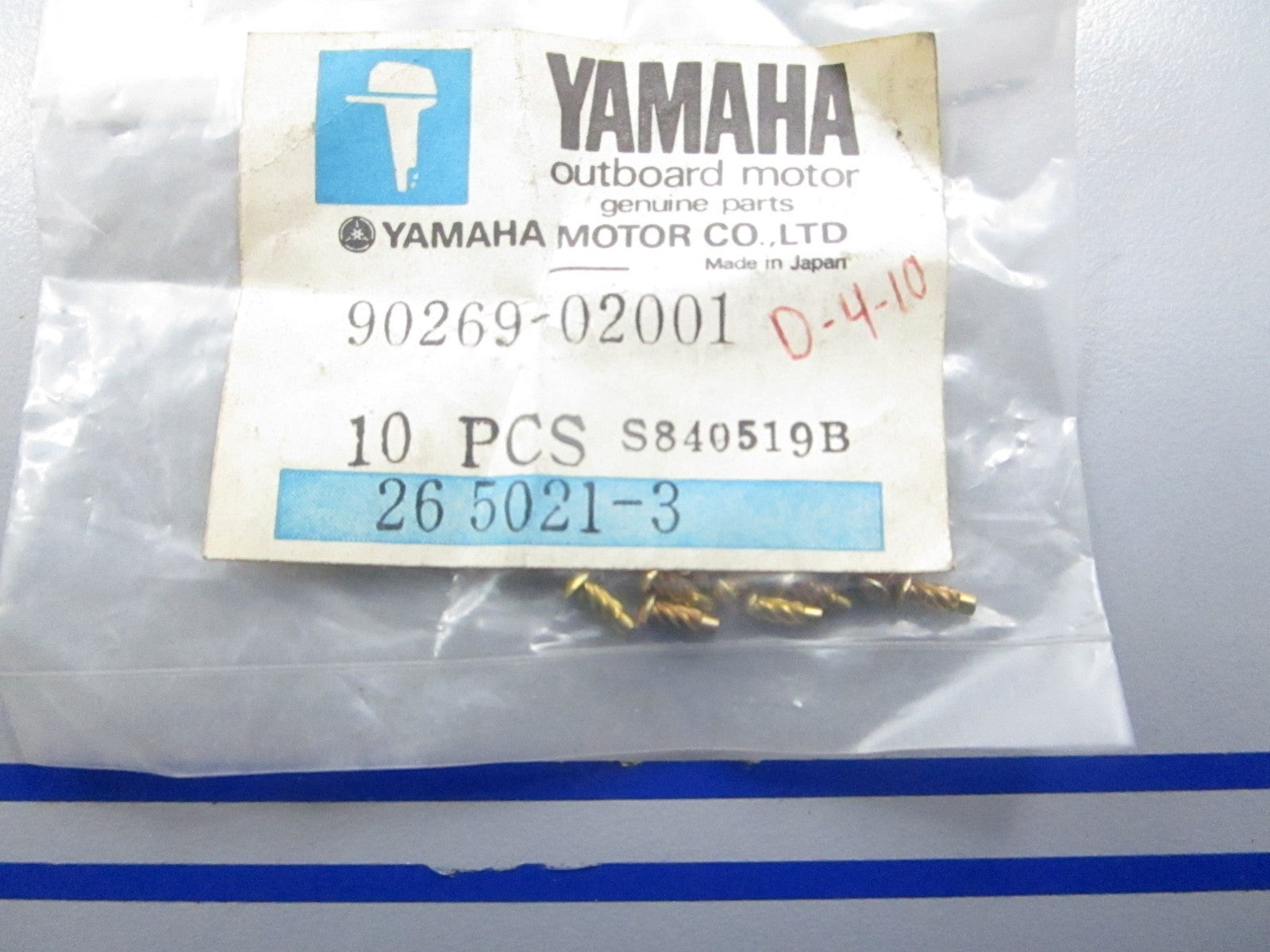 *NEW OEM* (LOT OF 10) 0810 Yamaha Special Shape Rivet 90269-02001-00