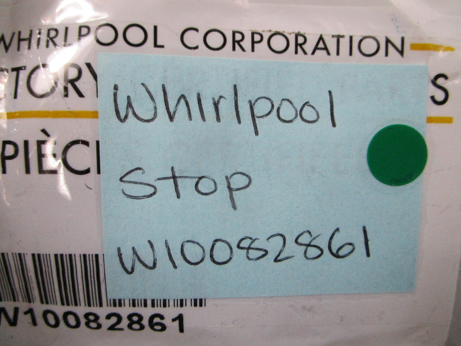 NEW OEM W10082861 Whirlpool Stop 0810
