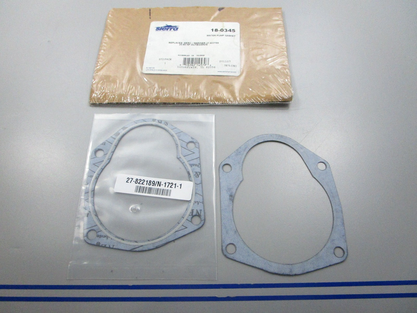NEW (LOT OF 2) 18-0345 Replaces: 27-822189 Sierra W/P Gasket  0810