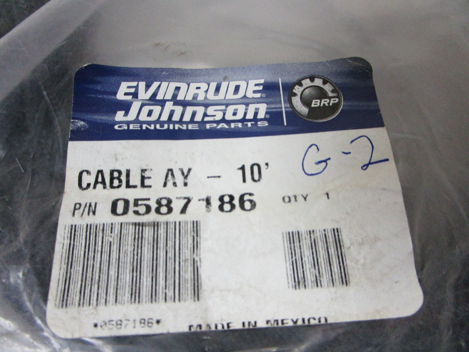 *NEW OEM* 0810 OMC Johnson Evinrude 10' 10GA Cable Assembly 587186 0587186