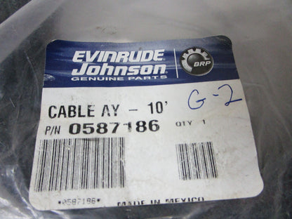 *NEW OEM* 0810 OMC Johnson Evinrude 10' 10GA Cable Assembly 587186 0587186