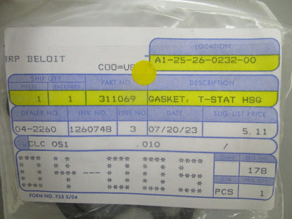 *NEW OEM* 0750 OMC Johnson Evinrude  GASKET, T-STAT HSG 311069 0311069