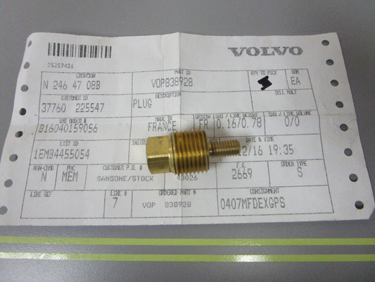 *NEW OEM* 0810 Volvo Penta Anode Plug 838928