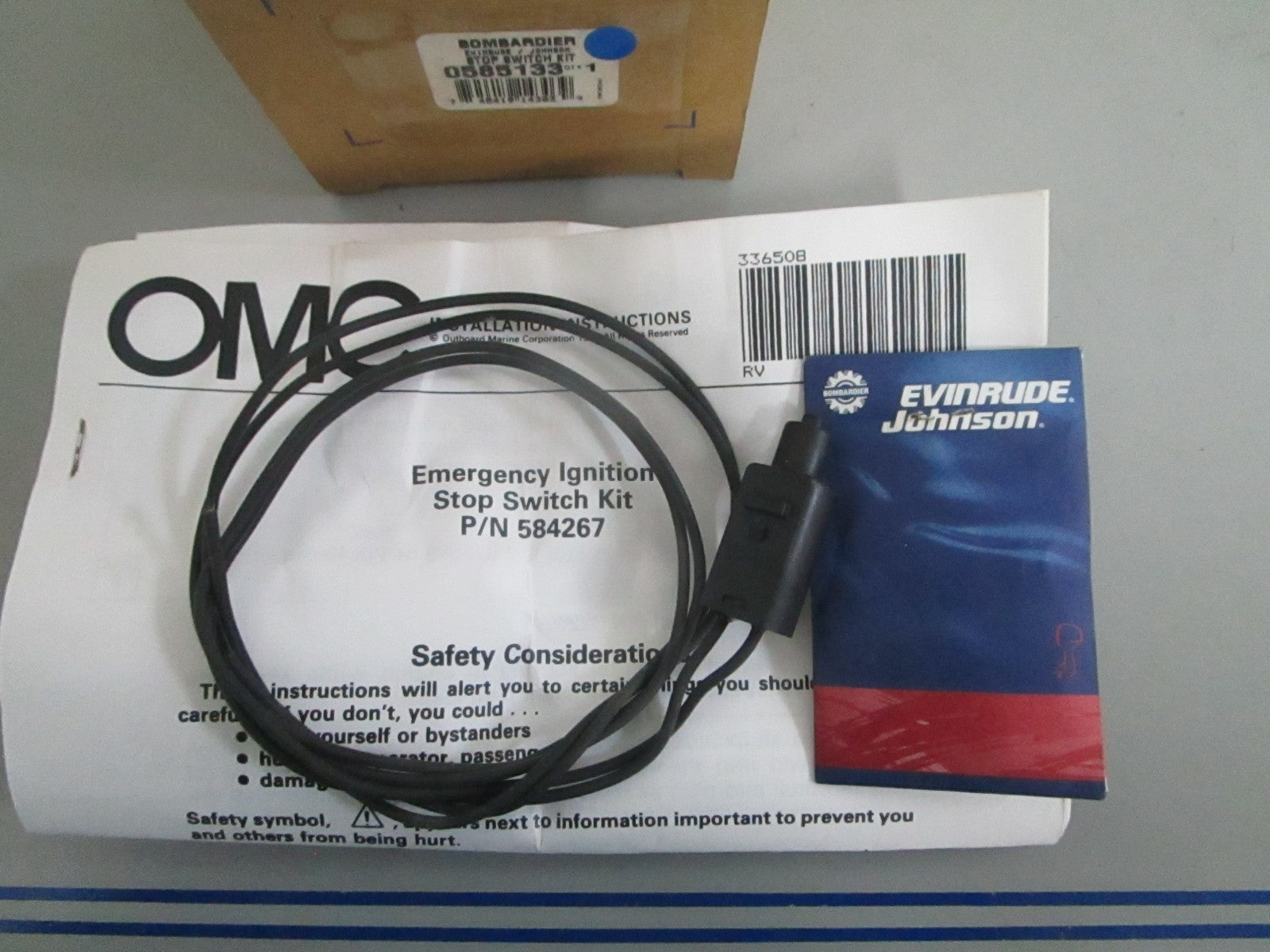 *NEW OEM* 0820 OMC Johnson Evinrude Stop Switch Kit 585133 0585133