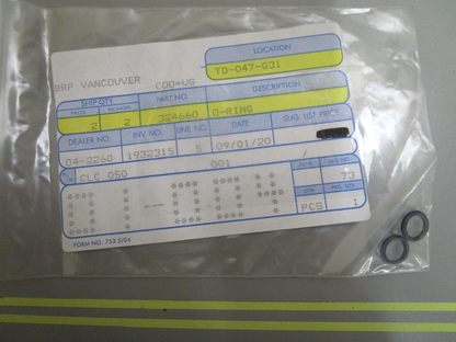 *NEW OEM* (LOT OF 2) 0810 OMC Johnson Evinrude O-Ring 324660 0324660