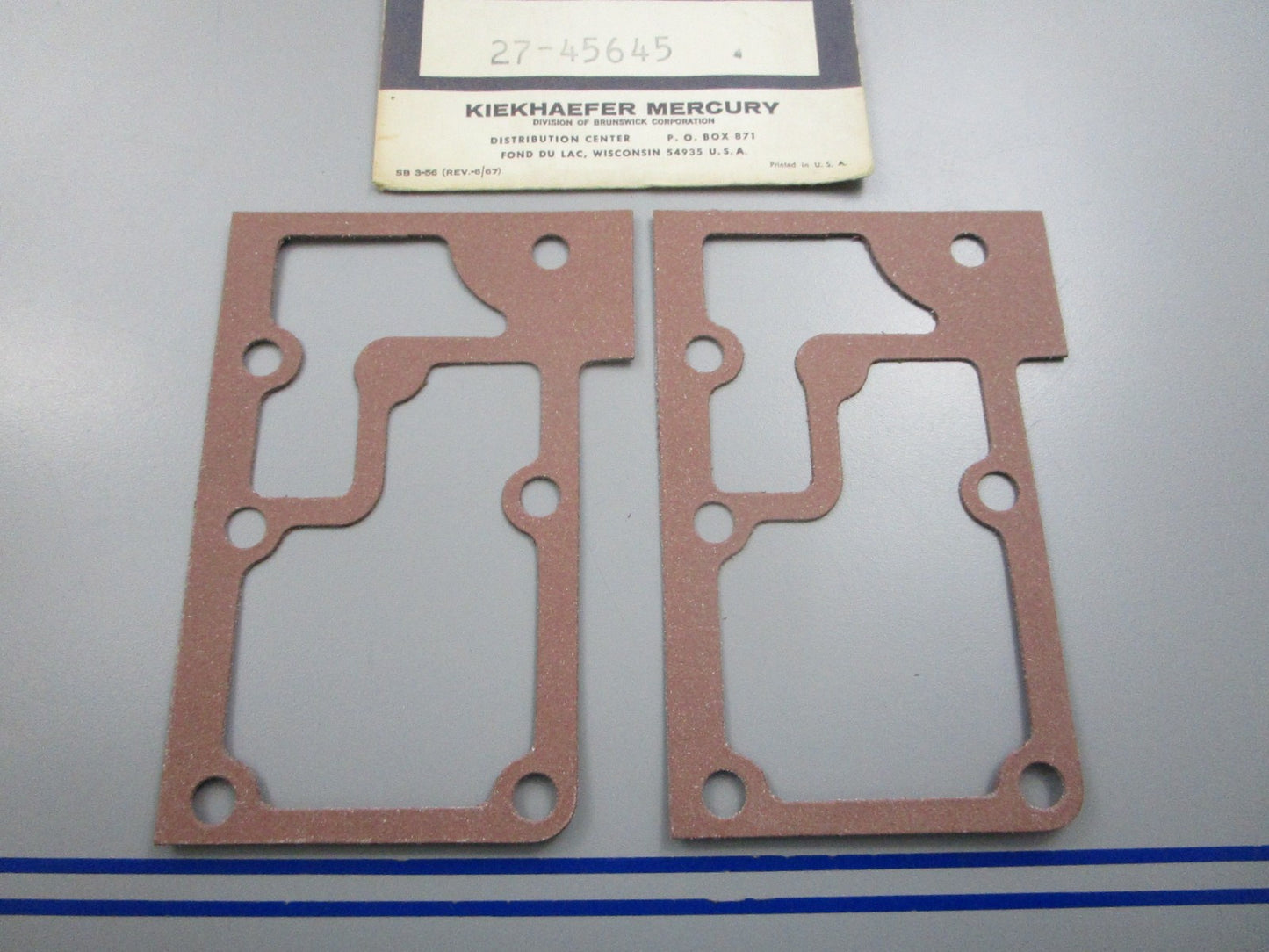 NEW OEM (LOT OF 2) 27-45645 Mercury Quicksilver Gasket 0810
