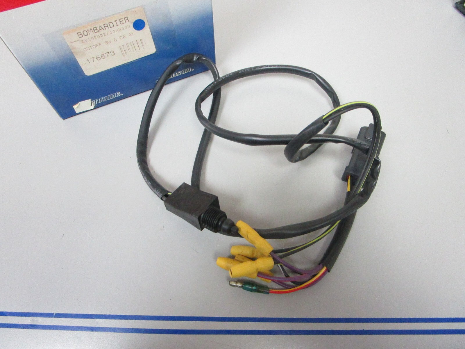 *NEW OEM* 0810 OMC Johnson Evinrude Cut-Off Switch & Cable Ay 176673 0176673