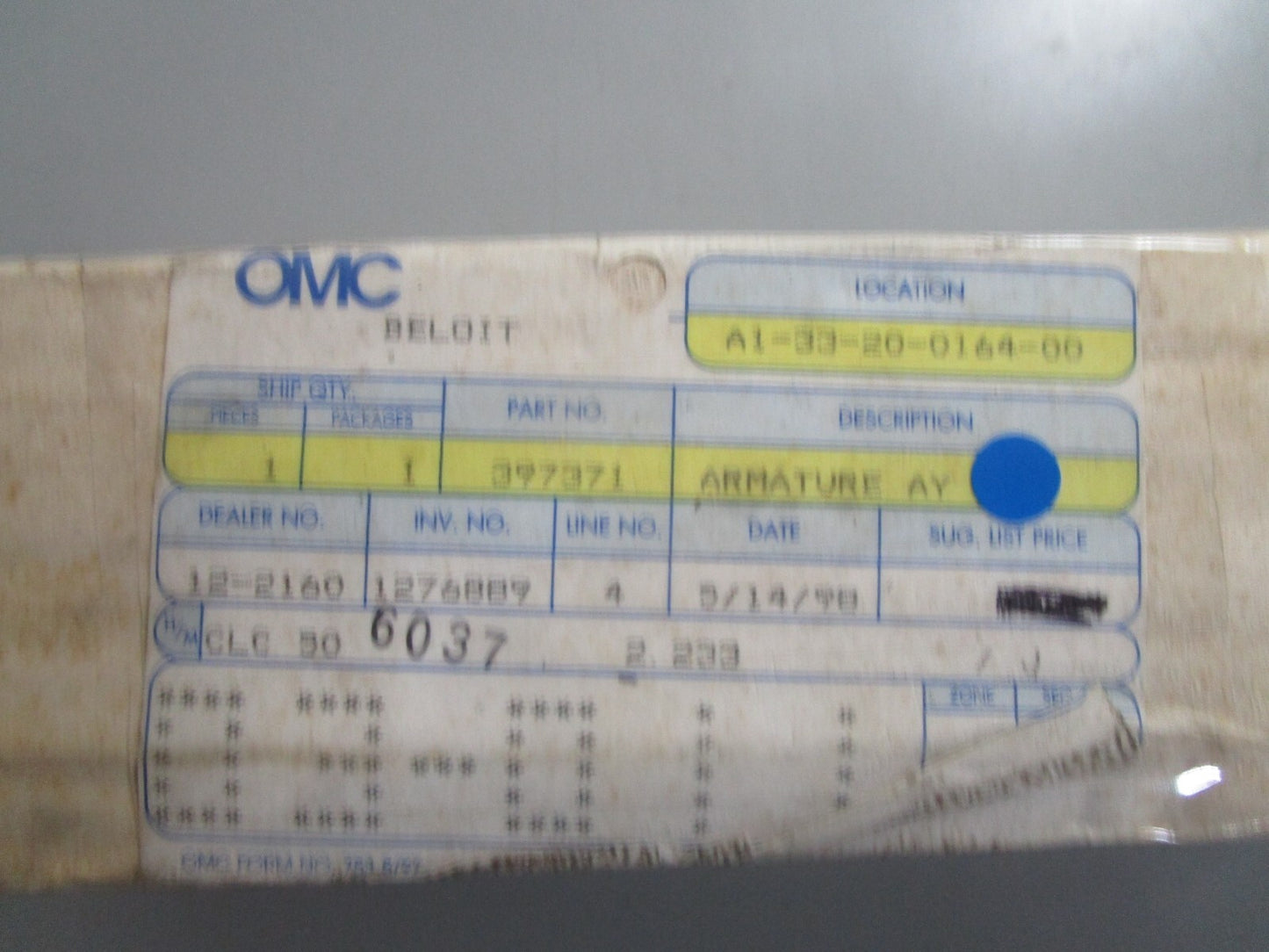 *NEW OEM* 0810 OMC Johnson Evinrude Armature Assembly 397371 0397371