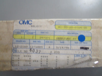 *NEW OEM* 0810 OMC Johnson Evinrude Armature Assembly 397371 0397371