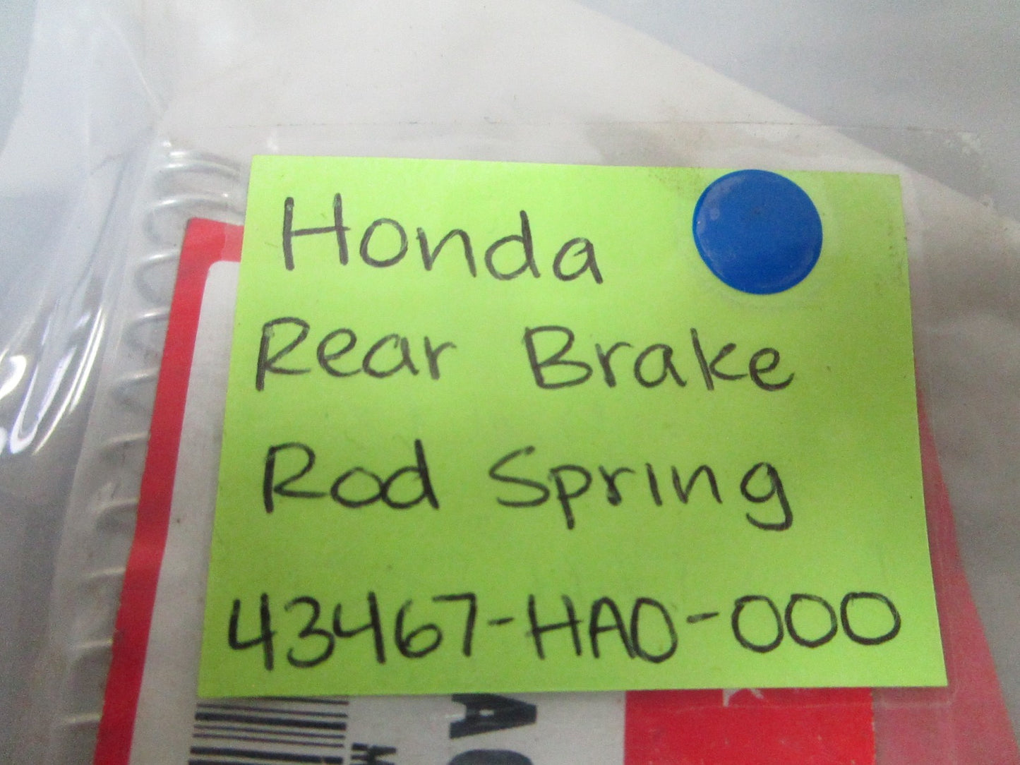 NEW OEM 43467-HA0-000 Honda Rear Brake Rod Spring 0720
