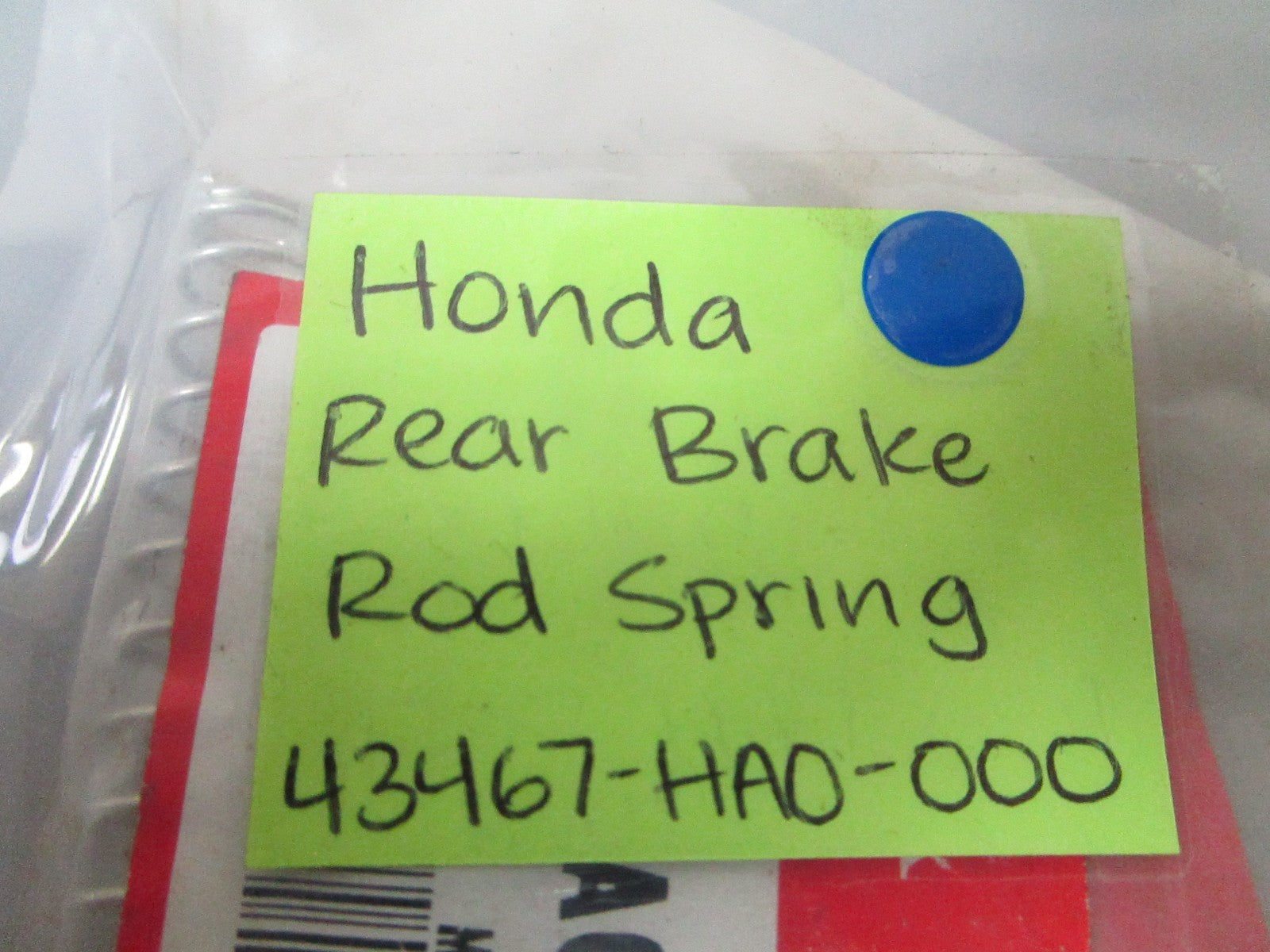 NEW OEM 43467-HA0-000 Honda Rear Brake Rod Spring 0720