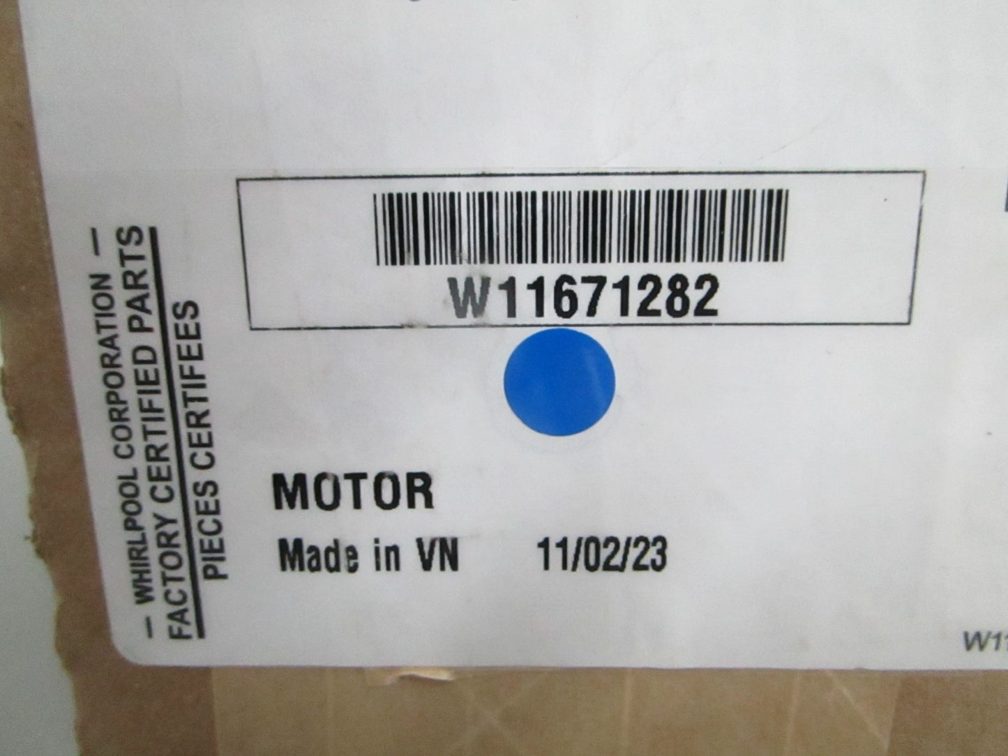 *NEW OEM* 0820 Whirlpool Motor W11671282