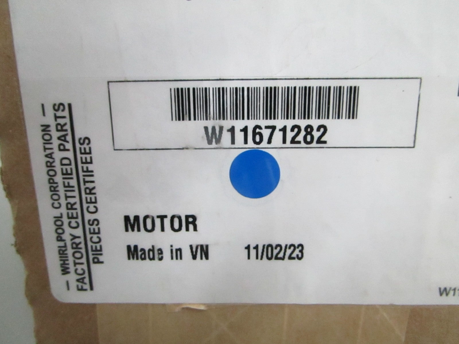 *NEW OEM* 0820 Whirlpool Motor W11671282