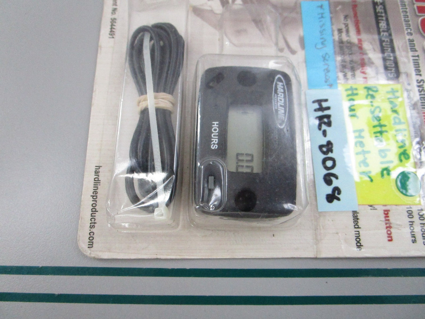 NEW HR-8068 Hardline Re-Settable Hour Meter *Missing Screws* 0810