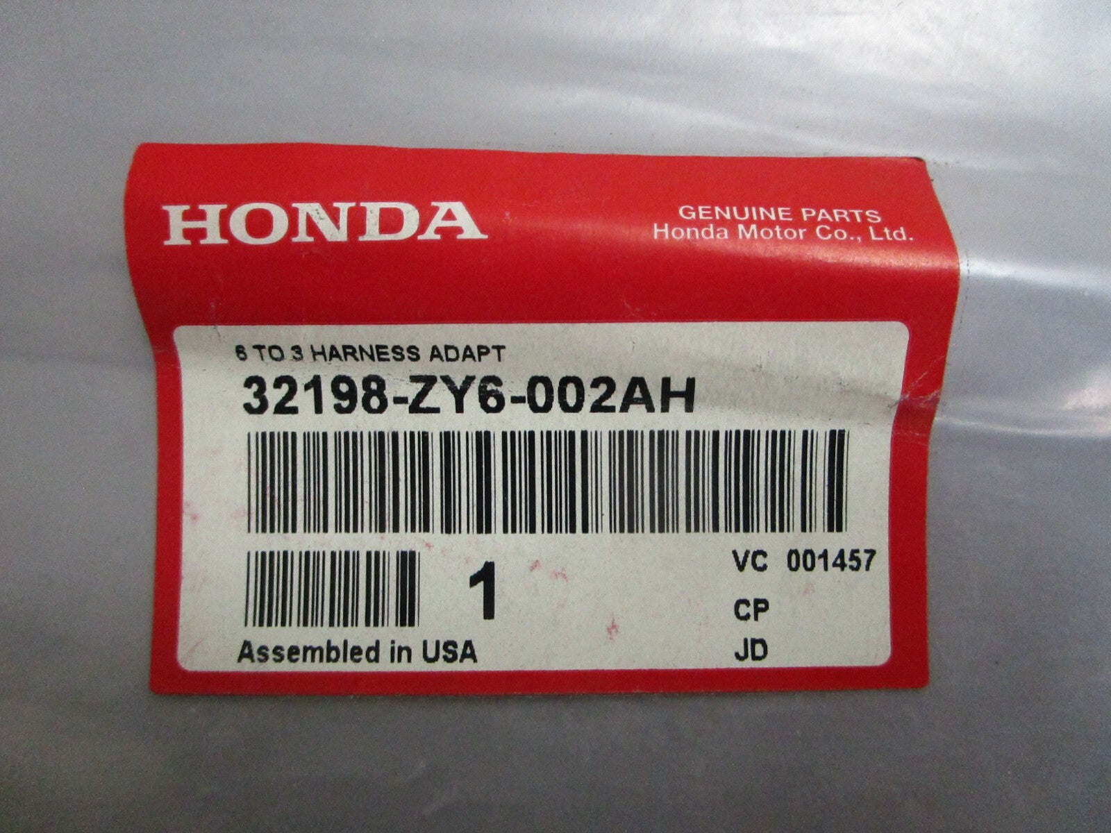 *NEW OEM* 0810 Honda 6 to 3 Harness Adapter 32198-ZY6-002AH