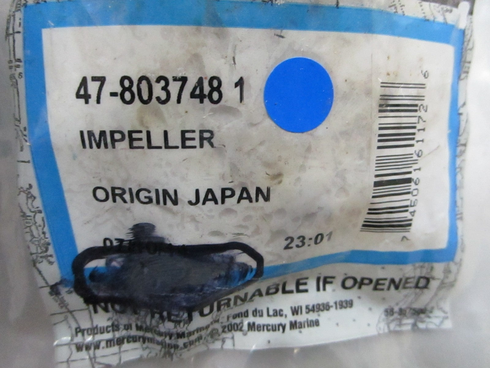 *NEW OEM* 0810 Mercury Quicksilver Impeller 47-803748 1